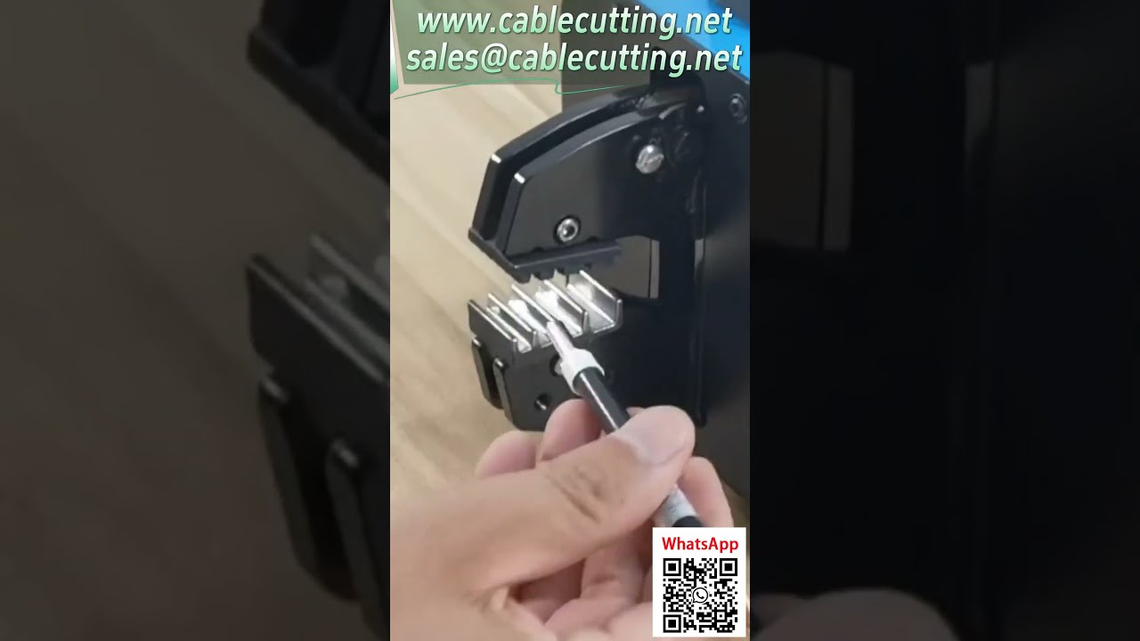 สาธิตการย้ำขั้วต่อสายไฟแบบท่อด้วยคีมลม Pneumatic Crimping Tool